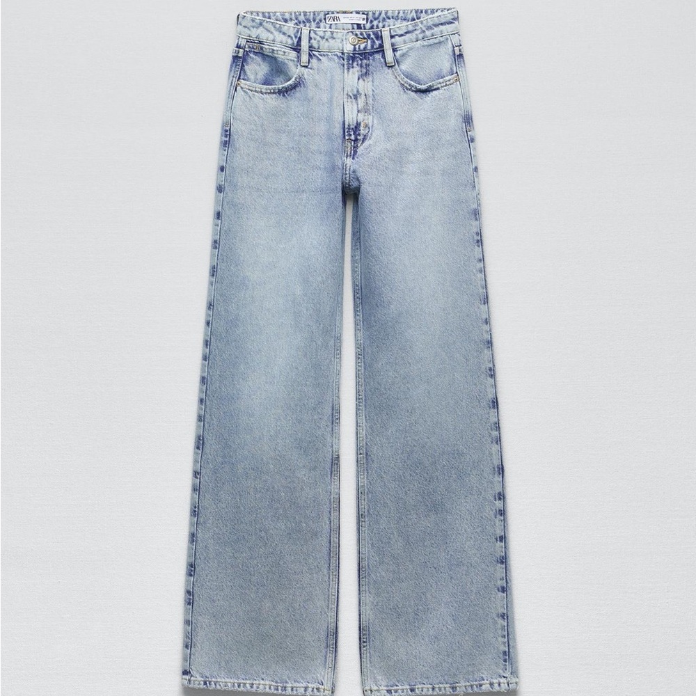 Zara Light Blue Straight Leg Jeans